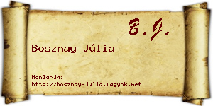 Bosznay Júlia névjegykártya