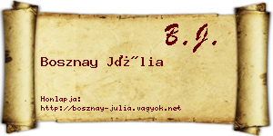 Bosznay Júlia névjegykártya