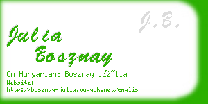 julia bosznay business card